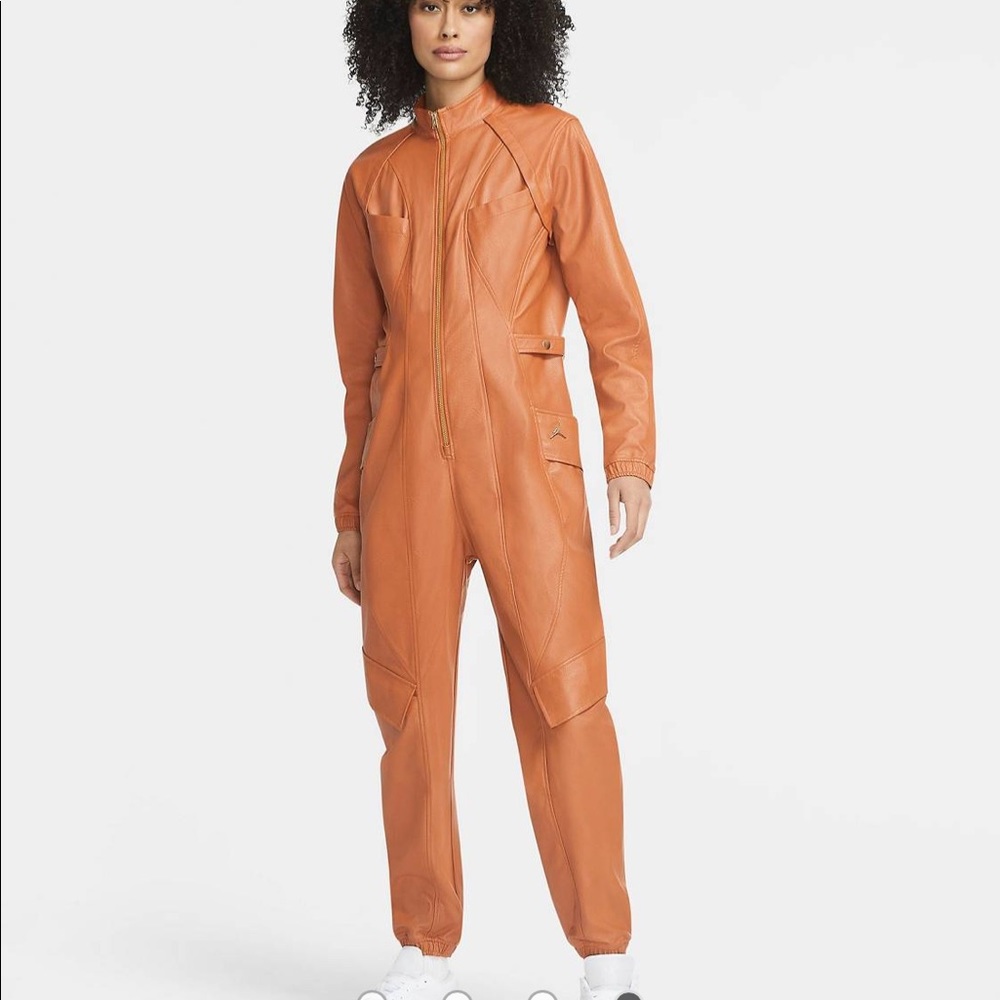 Nike Jordan CTR faux leather flight suit.